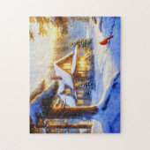 Puzzle Cardinal à l'occasion d'un jour de neige (Vertical)