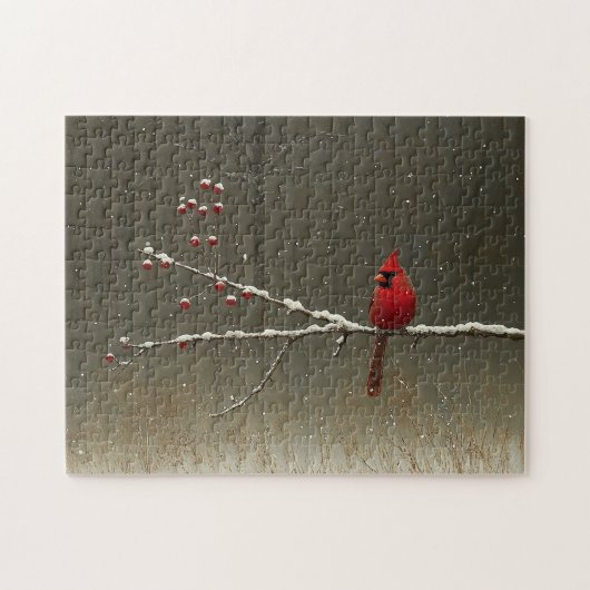 Puzzle Cardinal Bird'hiver Berry Tree (Horizontal)