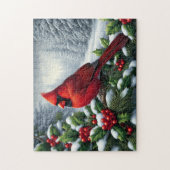 Puzzle Cardinal Dans La Neige (Vertical)