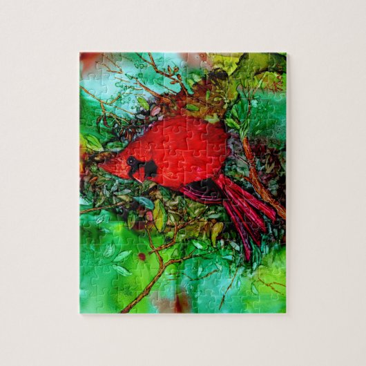Puzzle Cardinal dans l'arbre (Vertical)