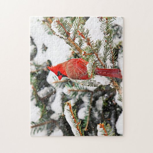 Puzzle Cardinal dans un pin (Vertical)