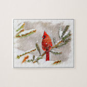 Puzzle Cardinal dans un pin (Horizontal)