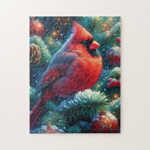 Puzzle Cardinal de Noël/hiver