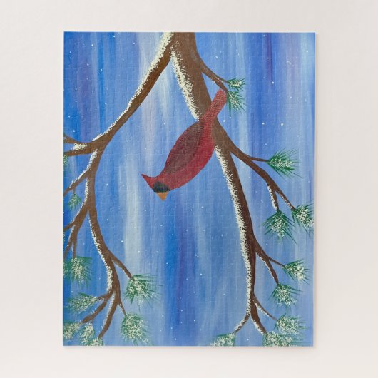 Puzzle Cardinal d'hiver (Vertical)