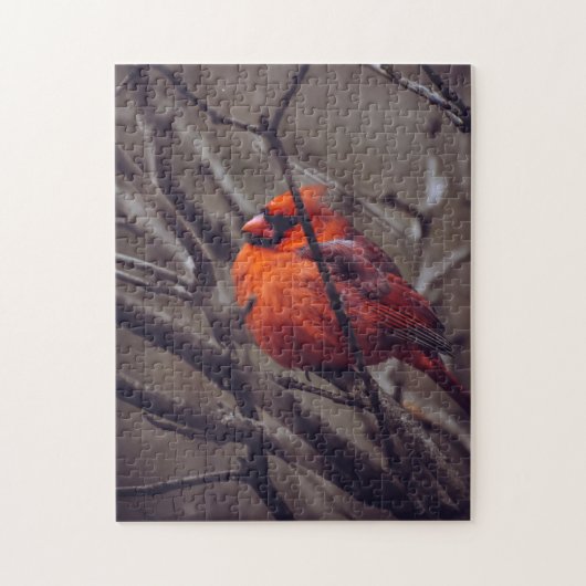 Puzzle Cardinal d'hiver (Vertical)