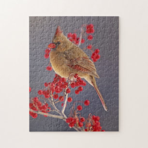 Puzzle Cardinal du Nord chez l'aubépine