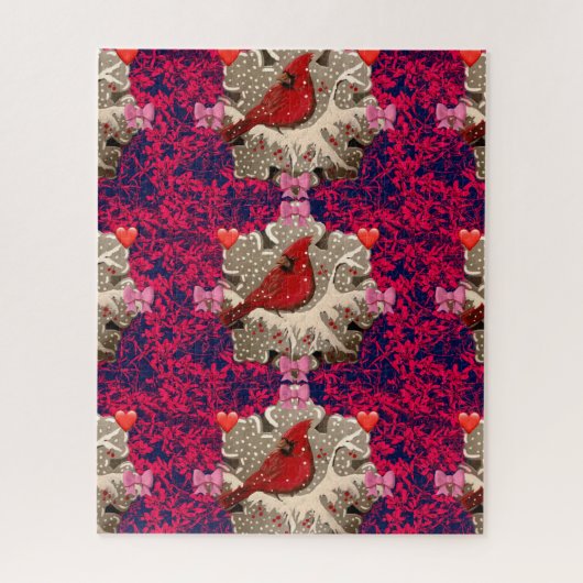 Puzzle Cardinal en Silver Snowflake (Vertical)