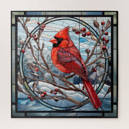 Puzzle Cardinal en verre tendu (Vertical)