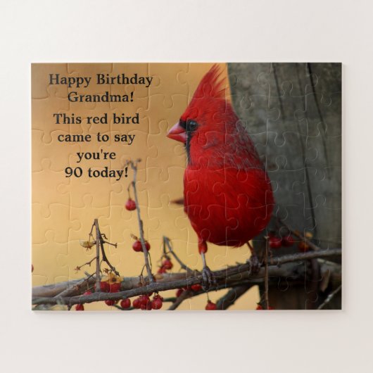Puzzle Cardinal Oiseau Rouge Grandes Pièces Cadeau Grand- (Horizontal)