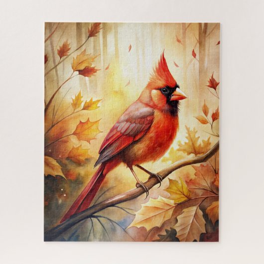 Puzzle Cardinal Rouge à l'automne (Vertical)