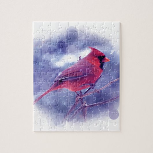 Puzzle Cardinal rouge au Blizzard (Vertical)