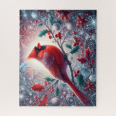 Puzzle Cardinal Rouge Avec Baie de Houx (Vertical)