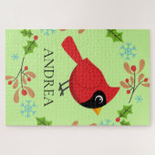 Puzzle Cardinal Rouge Cardinal Cardinal aux Fleurs (Horizontal)