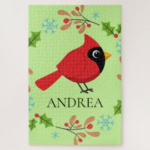 Puzzle Cardinal Rouge Cardinal Cardinal aux Fleurs