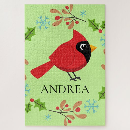 Puzzle Cardinal Rouge Cardinal Cardinal aux Fleurs (Vertical)