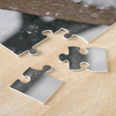 Puzzle Cardinal rouge sur une couverture écossaise enneig (Côté)