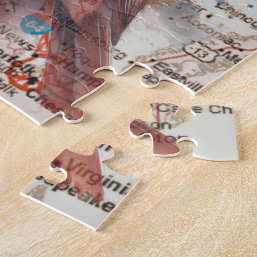 Puzzle Cardinal sur Virginia Road Map (Côté)