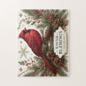 Puzzle Cardinal Winter Blessings (Vertical)