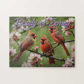 Puzzle Cardinaux de printemps personnalisables (Horizontal)
