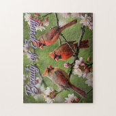 Puzzle Cardinaux de printemps personnalisables (Vertical)