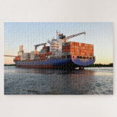 Puzzle Cargo Ship at Savannah, Georgia river (Horizontal)