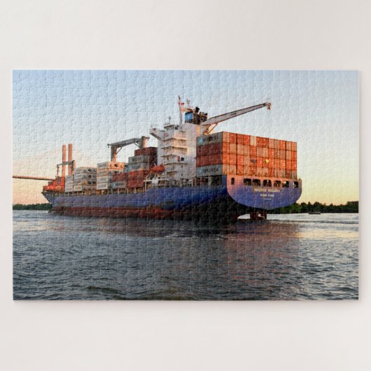 Puzzle Cargo Ship at Savannah, Georgia river (Horizontal)