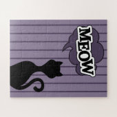 Puzzle Caricature de chat noir disant miow (Horizontal)