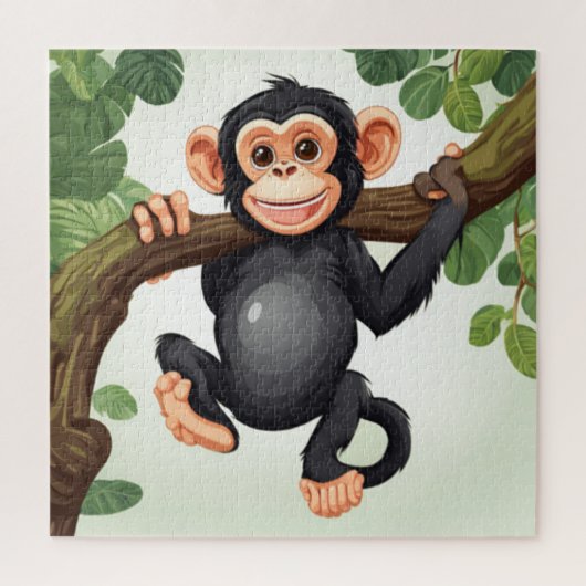 Puzzle Caricature de chimpanzé fou mignon (Vertical)