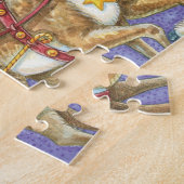 Puzzle Caricature de Noël Santa Claus Sleigh Reindeer (Côté)