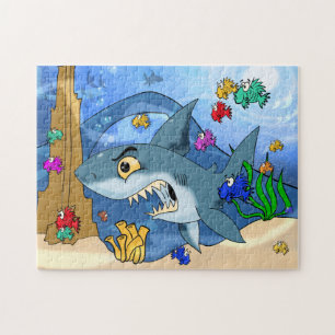 Puzzle Caricature effrayante requin