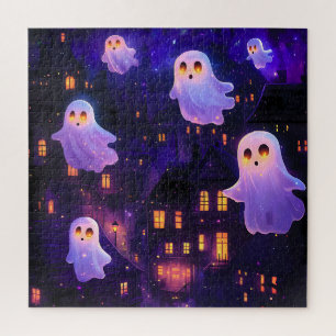 Puzzle Caricature mignonne Halloween Fantômes de vol de m