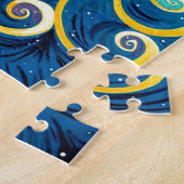 Puzzle caricature soleil et lune amour paix (Côté)