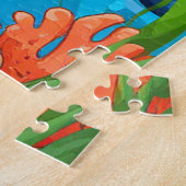 Puzzle Caricature souriante Requin nager sous l'eau (Côté)