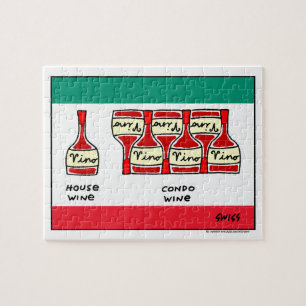 Puzzle Caricature Vino pour Oenophiles Drôle bouteilles d