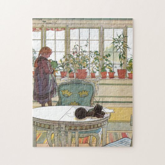 Puzzle Carl Larsson - Fleurs sur le rebord de fenêtre (Vertical)