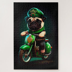 Puzzle Carlin Chien Conduite Vélo St. Patrick's Day
