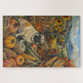 Puzzle Carlin Chien Moisson Automne Thanksgiving (Horizontal)