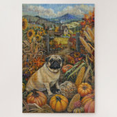 Puzzle Carlin Chien Moisson Automne Thanksgiving (Vertical)