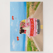 Puzzle Carlin Chien Saint-Valentin Coeurs de camion (Vertical)