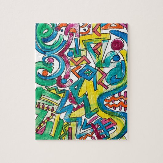 Puzzle Carnaval - Art géométrique moderne peint à la main (Vertical)