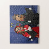 Puzzle Carolers de Noël de golden retriever (Vertical)