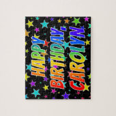 Puzzle "CAROLYN" Prénom, Amusant "HEUREUX ANNIVERSAIRE" (Vertical)