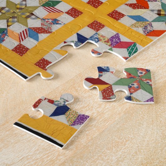 Puzzle Carpenter’s Wheel quilt (Côté)