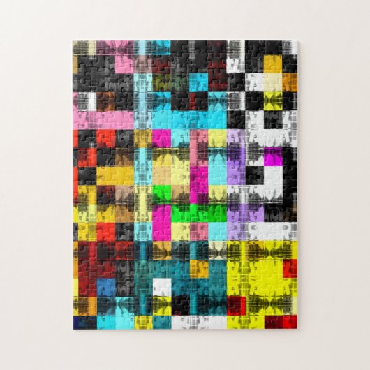 Puzzle Carré Art abstrait géométrique et coloré (Vertical)