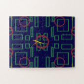 Puzzle Carré bleu géométrique (Horizontal)