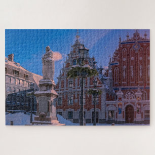 Puzzle Carré de la mairie de Riga en hiver