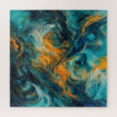 Puzzle Carré océanique cosmique - Abstrait coloré (Horizontal)