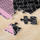 Puzzle Carreaux de patchwork, motif de dessin main libre. (Côté)