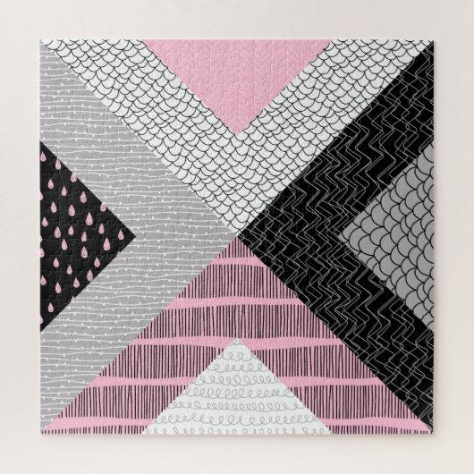 Puzzle Carreaux de patchwork, motif de dessin main libre. (Vertical)