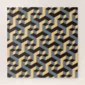 Puzzle Carreaux géométriques complexes en ivoire argenté (Vertical)